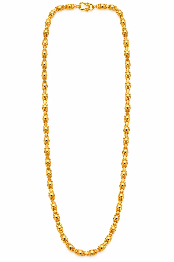 Gold_Brass_Beaded_Link_Chain_Necklace_For_Women