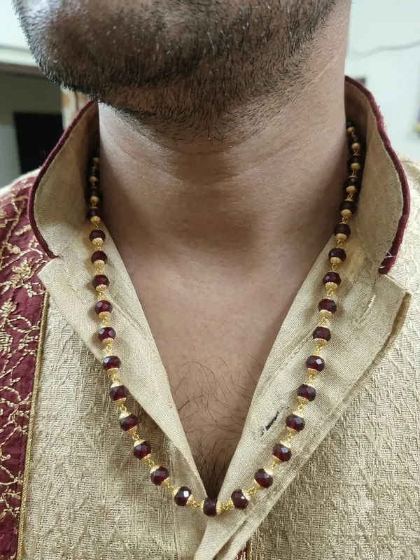 Maroon_Brass_Crystal_Beaded_Traditional_Mala_For_Unisex