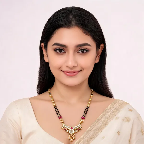 Gold_Black_Brass_Pink_Stone_Mangalsutra_Necklace_For_Women