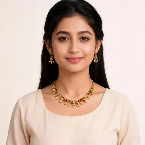 Multicolor_Brass_Traditional_Necklace_And_Earrings_Set_For_Women