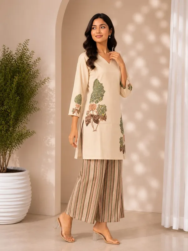 Beige_Rayon_Printed_Straight_Kurta_Palazzo_Set_For_Women