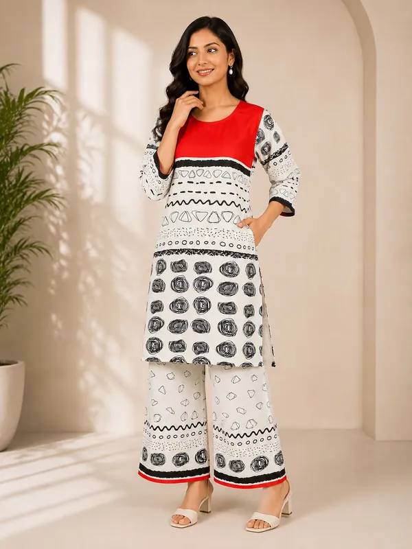 Red_Rayon_Straight_Kurta_Palazzo_Set_For_Women