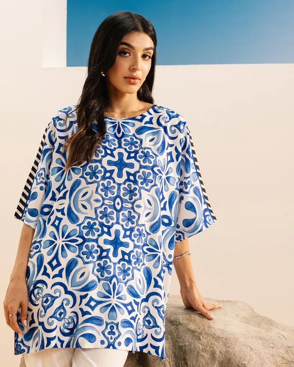 Blue_Linen_Relaxed_Fit_Printed_Kurta_For_Women