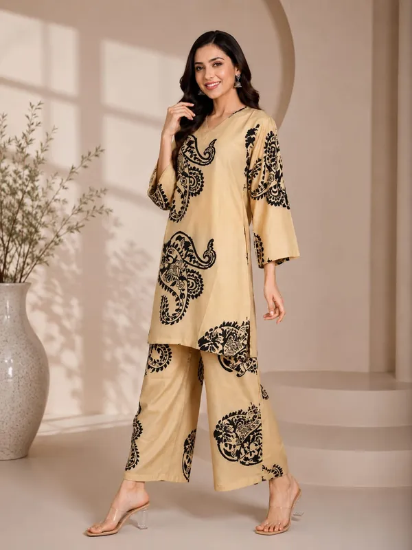 Beige_Rayon_Printed_Kurta_Palazzo_Set_For_Women