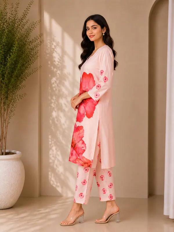 Pink_Rayon_Straight_Floral_Kurta_Set_For_Women