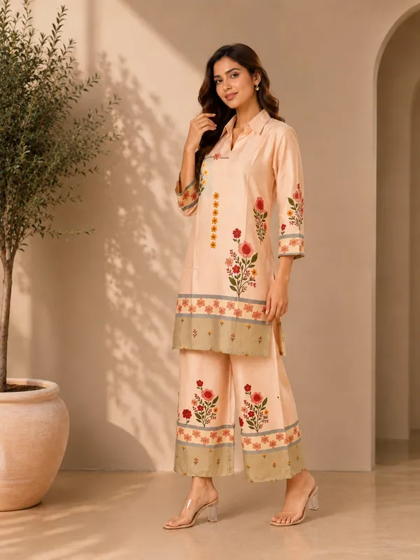Peach_Rayon_Straight_Kurta_Palazzo_Set_For_Women