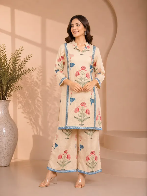 Cream_Rayon_Straight_Printed_Kurta_Palazzo_Set_For_Women