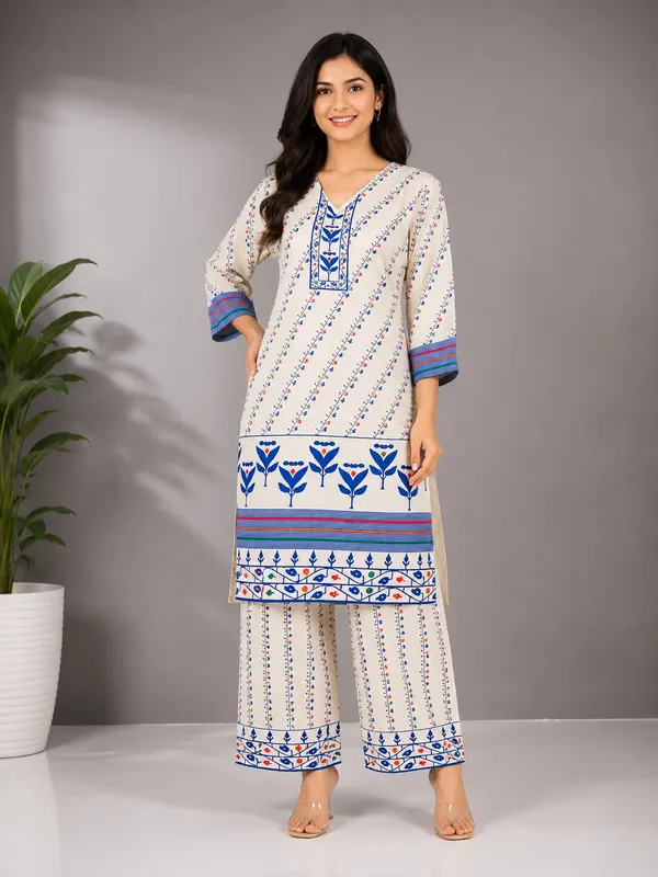 Cream_Rayon_Straight_Floral_Kurta_Palazzo_Set_For_Women