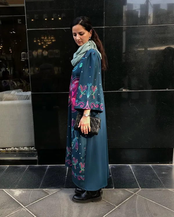 Blue_Korean_Bsy_Printed_Relaxed_Fit_Long_Dress_For_Women