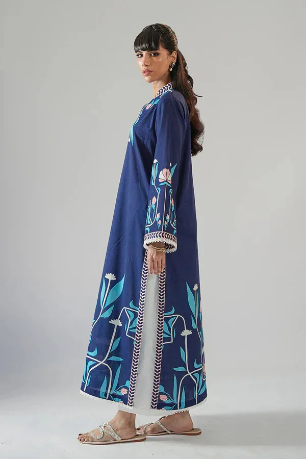 Navy_Korean_Bsy_A-Line_Floral_Print_Kurta_For_Women