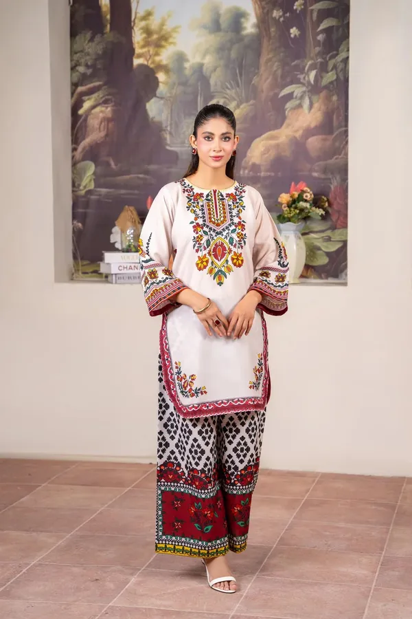 Cream_Korean_Bsy_Printed_Straight_Kurta_Set_For_Women