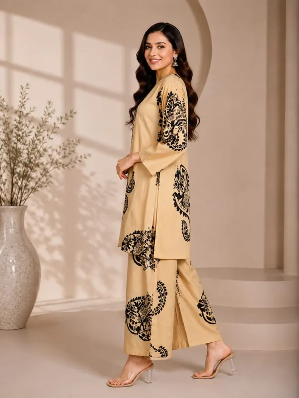 Beige_Rayon_Printed_Kurta_Palazzo_Set_For_Women