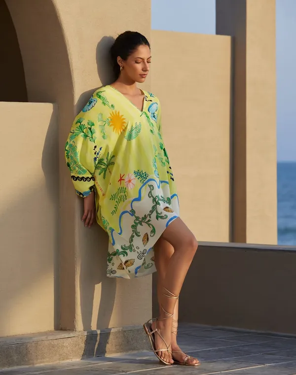Yellow_Cotton_Relaxed_Fit_Floral_Beach_Dress_For_Women