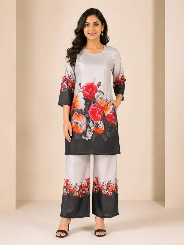 Grey_Rayon_Straight_Floral_Print_Kurta_Set_For_Women
