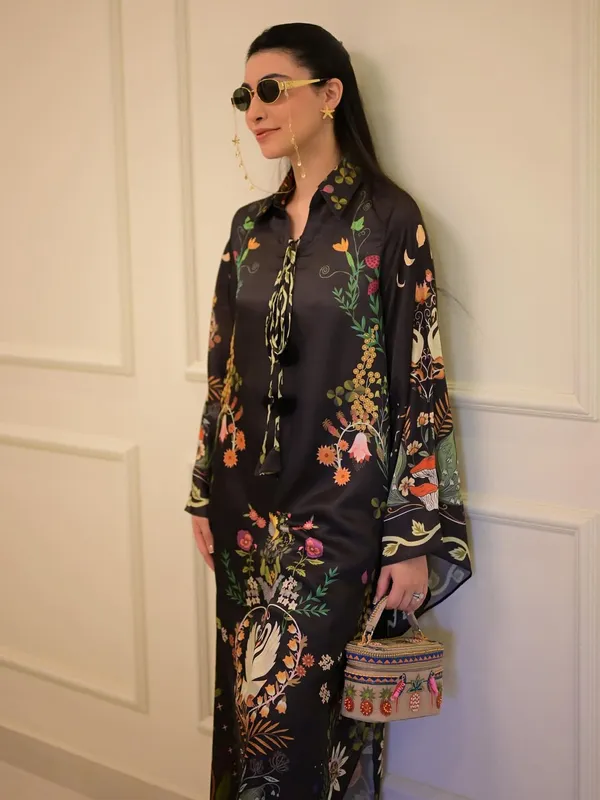 Black_Korean_Bsy_Floral_Print_Kaftan_Dress_For_Women