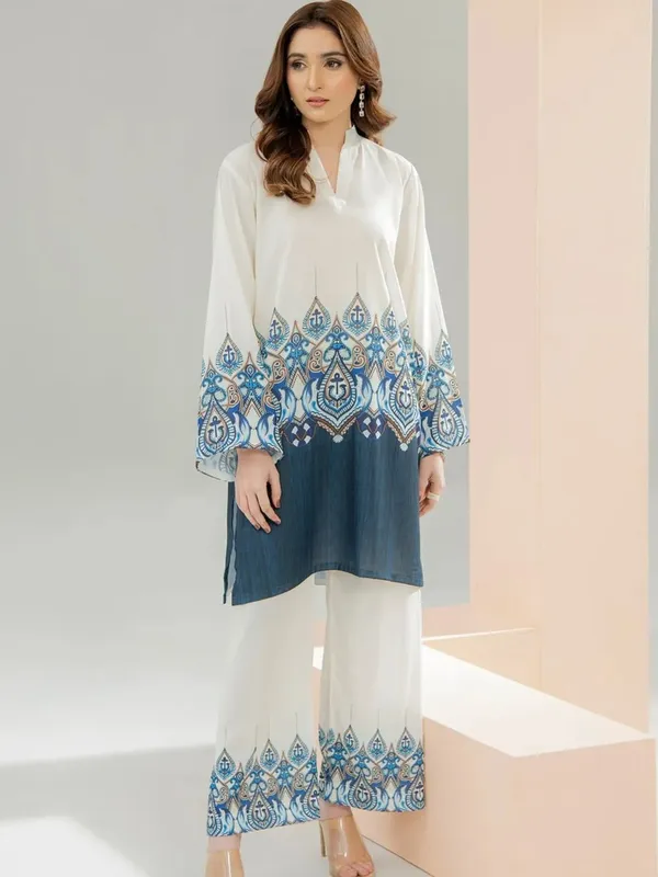 White_Linen_Printed_Kurta_Palazzo_Set_For_Women