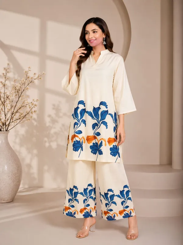 Ivory_Rayon_Straight_Floral_Kurta_Set_For_Women