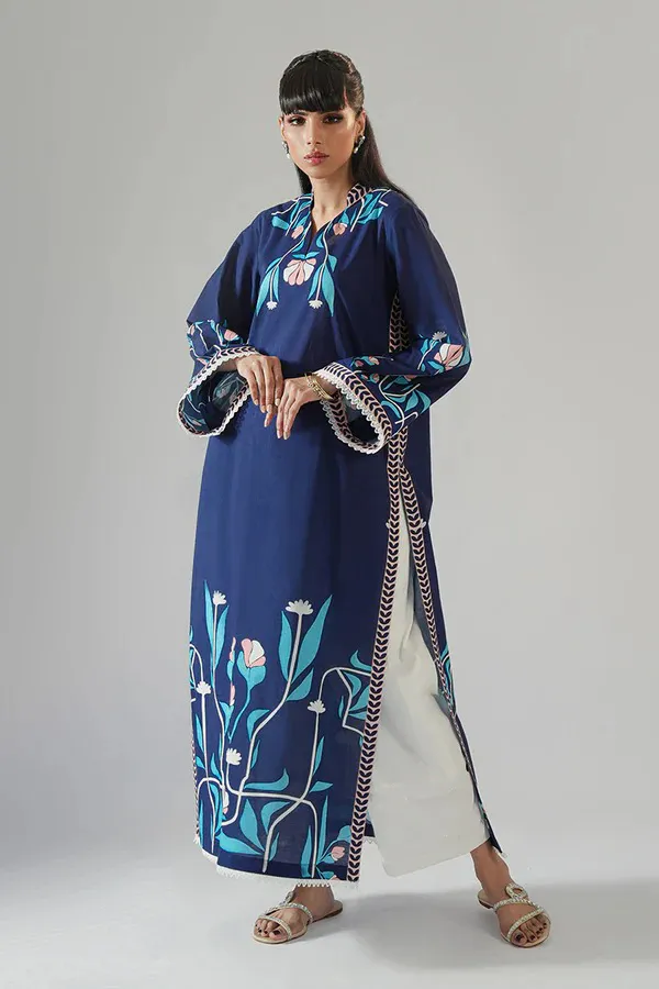 Navy_Korean_Bsy_A-Line_Floral_Print_Kurta_For_Women
