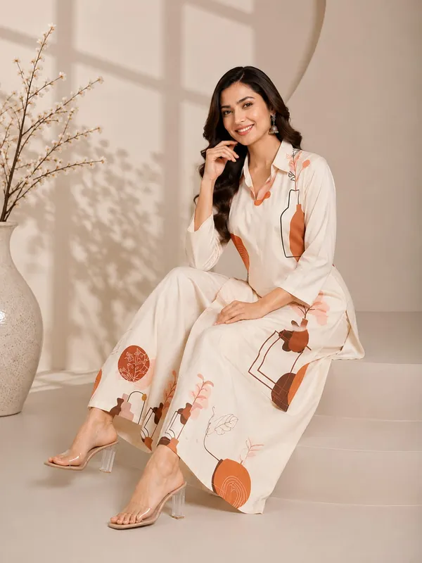 Cream_Rayon_Straight_Printed_Kurta_Set_For_Women