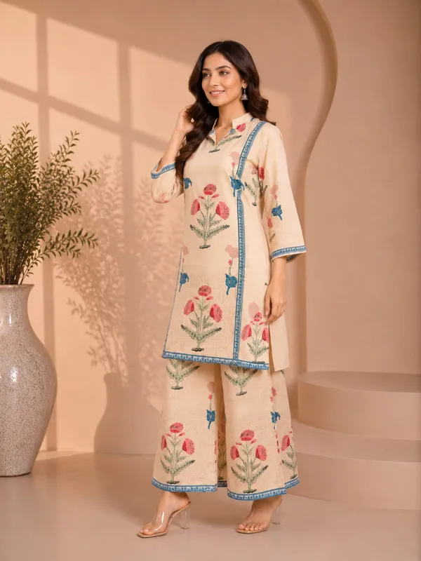 Cream_Rayon_Straight_Printed_Kurta_Palazzo_Set_For_Women