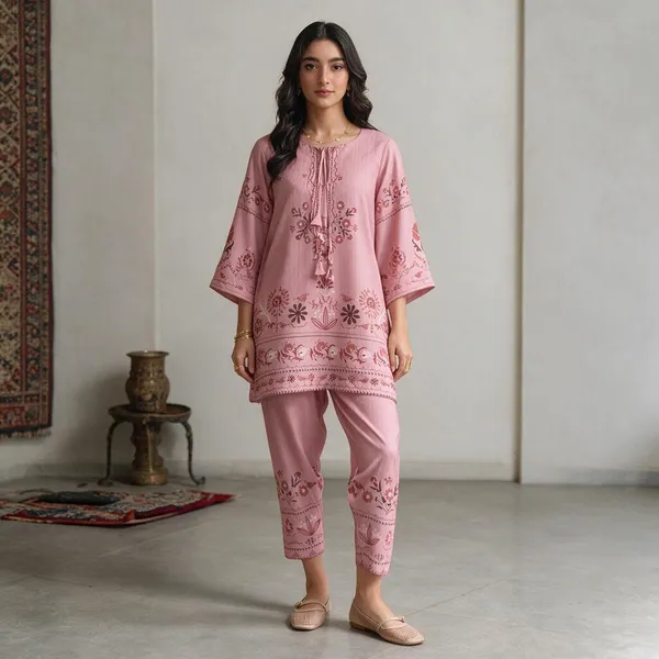 Pink_Linen_Printed_Co-Ord_Set_For_Women