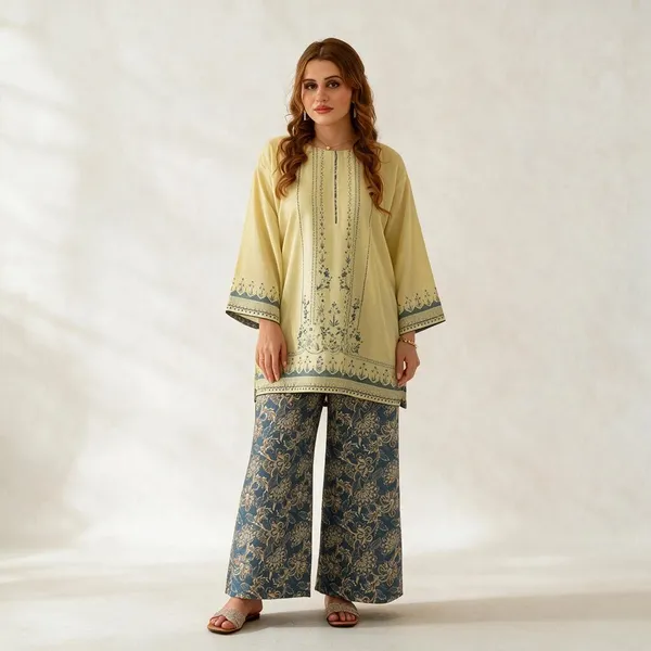 Yellow_Korean_Bsy_Printed_Straight_Kurta_Palazzo_Set_For_Women