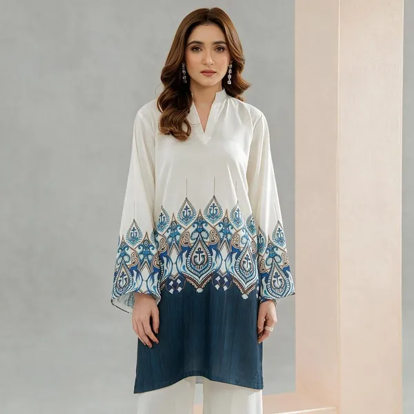 White_Linen_Printed_Kurta_Palazzo_Set_For_Women