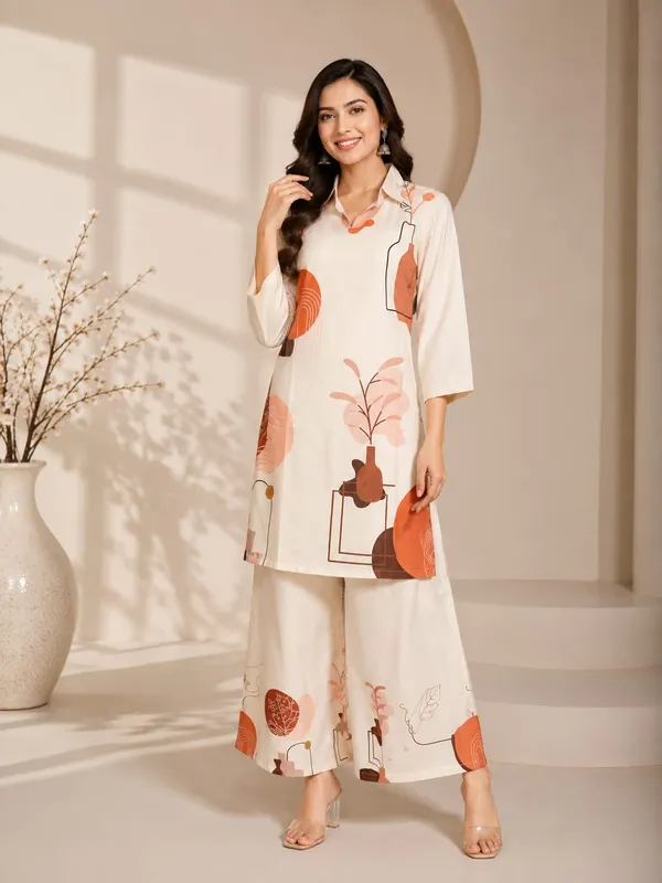 Cream_Rayon_Straight_Printed_Kurta_Set_For_Women