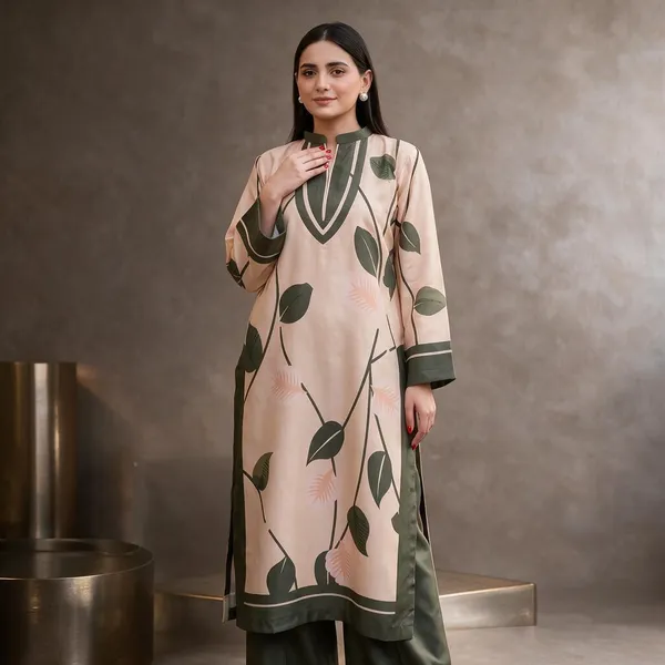 Beige_Linen_Floral_Print_Straight_Kurta_For_Women