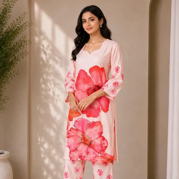 Pink_Rayon_Straight_Floral_Kurta_Set_For_Women
