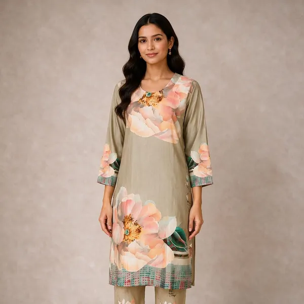 Beige_Rayon_Straight_Floral_Kurta_Set_For_Women