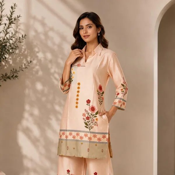 Peach_Rayon_Straight_Kurta_Palazzo_Set_For_Women