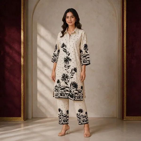 Cream_Rayon_Straight_Floral_Kurta_Set_For_Women
