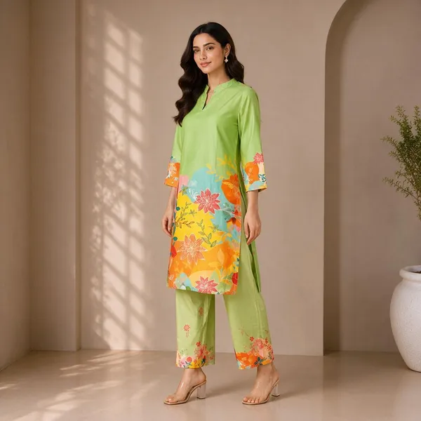 Green_Rayon_Straight_Floral_Kurta_Set_For_Women