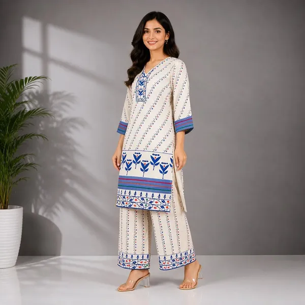 Cream_Rayon_Straight_Floral_Kurta_Palazzo_Set_For_Women