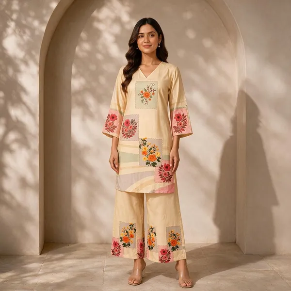 Beige_Rayon_Relaxed_Floral_Kurta_Palazzo_Set_For_Women