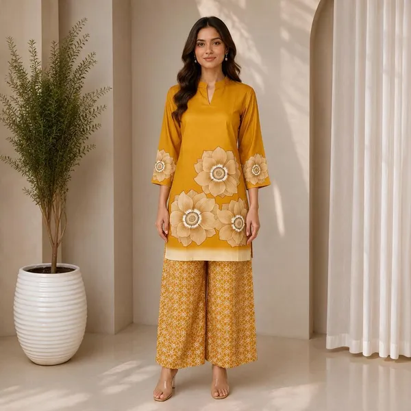 Mustard_Rayon_Straight_Floral_Kurta_Palazzo_Set_For_Women