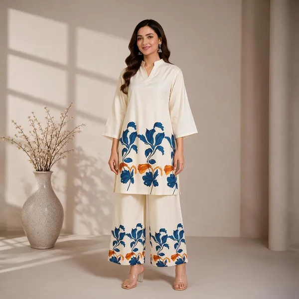 Ivory_Rayon_Straight_Floral_Kurta_Set_For_Women