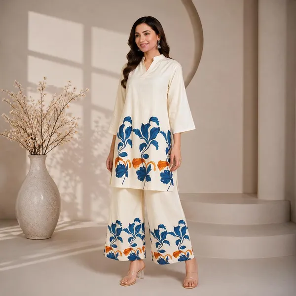Ivory_Rayon_Straight_Floral_Kurta_Set_For_Women