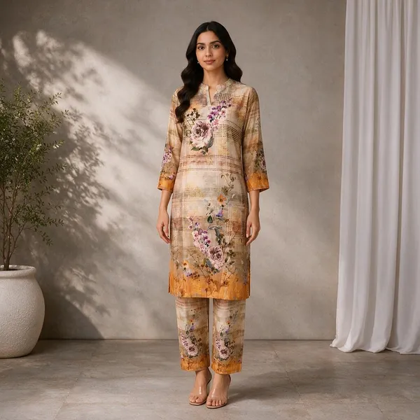 Beige_Rayon_Straight_Printed_Kurta_Set_For_Women