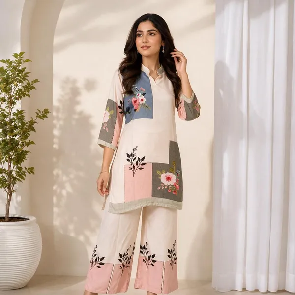 Cream_Rayon_Straight_Kurta_Set_For_Women
