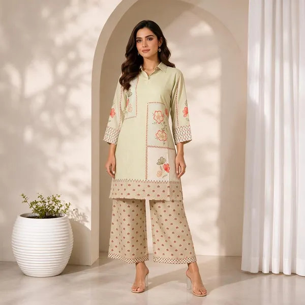 Green_Rayon_Straight_Floral_Kurta_Palazzo_Set_For_Women