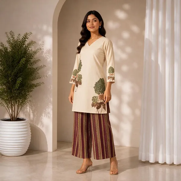 Beige_Rayon_Printed_Straight_Kurta_Palazzo_Set_For_Women