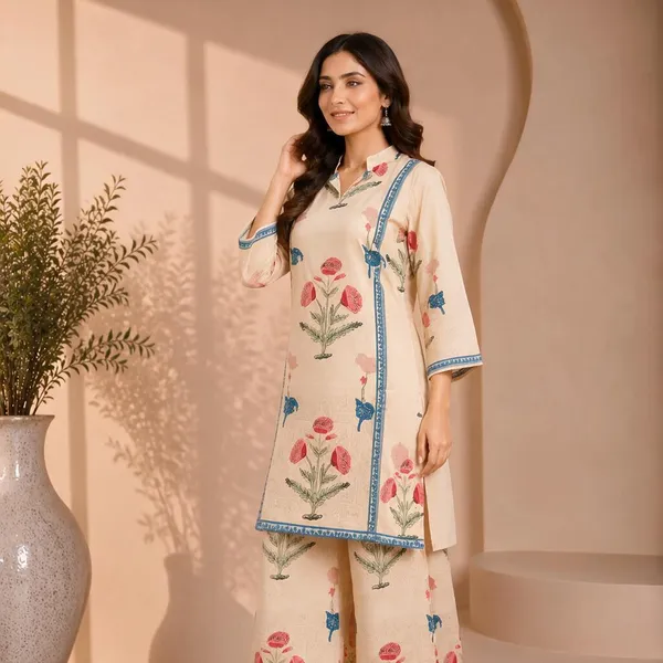 Cream_Rayon_Straight_Printed_Kurta_Palazzo_Set_For_Women