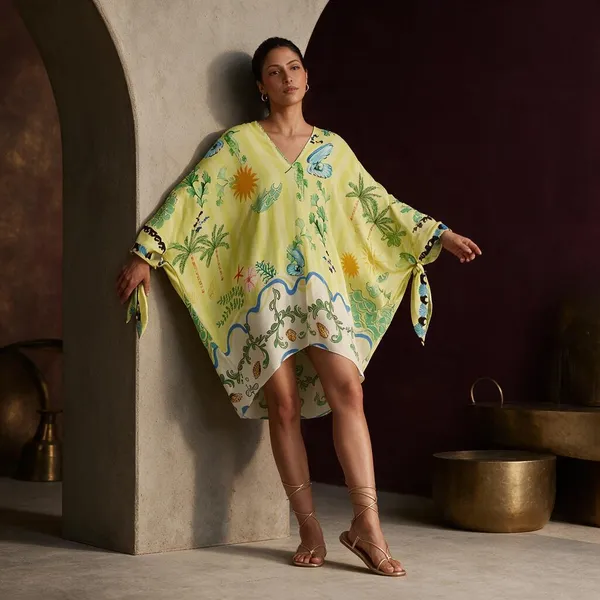 Yellow_Cotton_Relaxed_Fit_Floral_Beach_Dress_For_Women