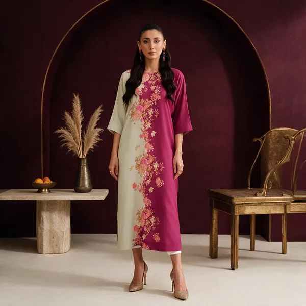 Pink_Linen_Straight_Floral_Print_Kurta_For_Women