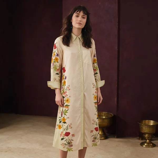 Cream_Linen_Straight_Kurta_For_Women