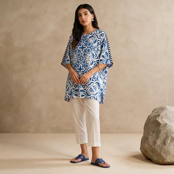 Blue_Linen_Relaxed_Fit_Printed_Kurta_For_Women