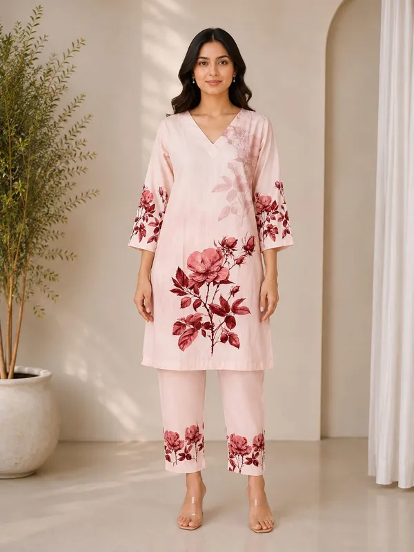 Pink_Rayon_Straight_Floral_Kurta_Set_For_Women