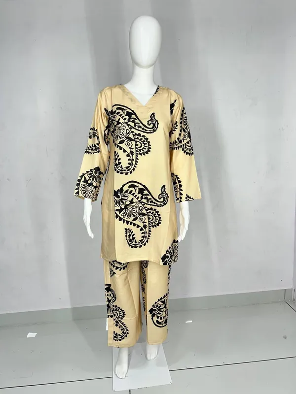 Cream_Rayon_Straight_Paisley_Kurta_Palazzo_Set_For_Women